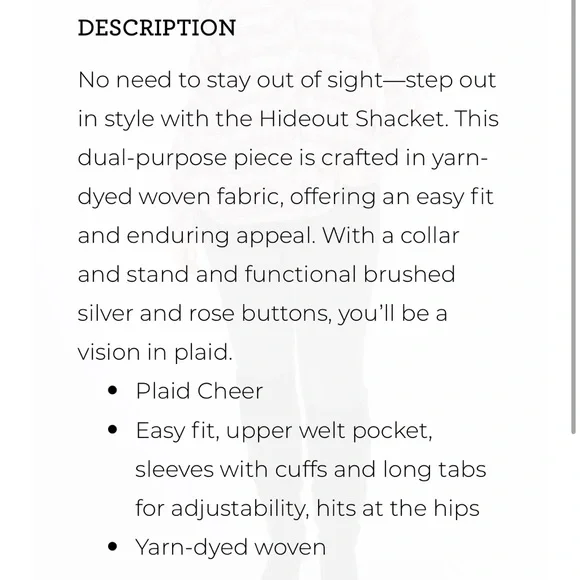 Cabi Hideout Shacket #4710 - Picture 8 of 8